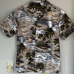 Aloha Republic Hawaiian Cotton Button Down Camp Shirt Size M